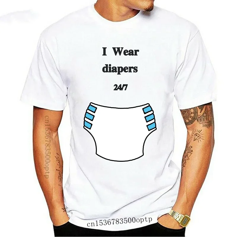 Mens Clothes New I Wear Diapers 24 7 T Shirt Wear Diapers 24 7 Abdl Ab Dl Adult Baby Diaper Lover Nappy