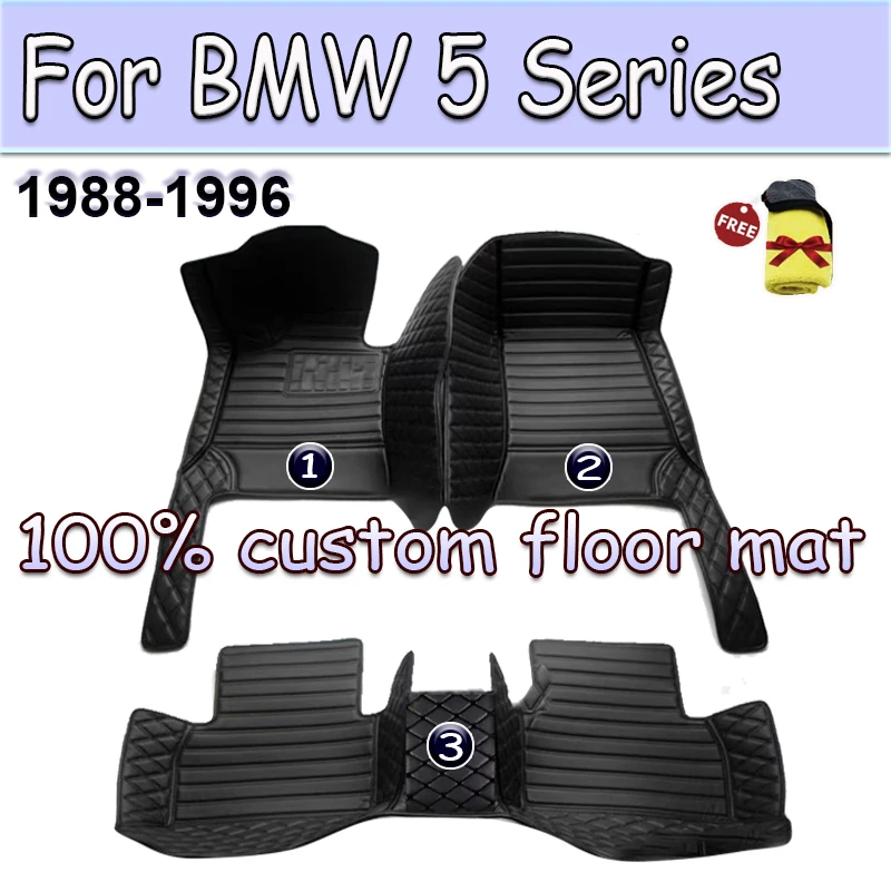 Car Mats Floor For BMW 5 Series E34 1988~1996 Waterproof Car Carpet Floor Mats Cubre Pisos Para Autos Car Accessories Interior