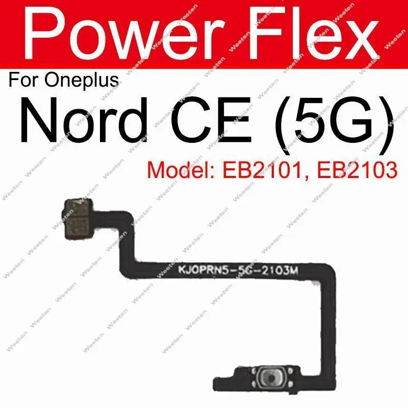 For Oneplus 1+ Nord CE CE 2 CE2 Lite 5G On Off Power Volume Switch Button Flex Cable Side Key Flex Ribbon Replacement