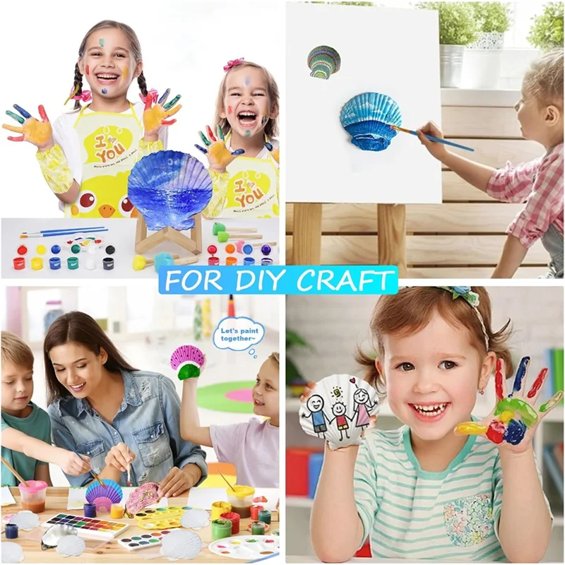 

ABUH-оболочки с гребешком, ракушки от 4 до 5 дюймов, большие гребешки с кисточками и полосками акриловой краски для декора поделок