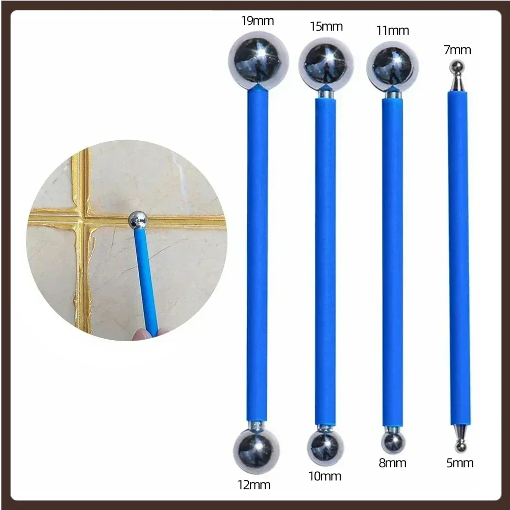전문 DIY 스테인레스 스틸 폴리머 클레이 도구 충전 및 코킹 키트, 타일 그라우트 바닥 압력 솔기 스틱, 4 개