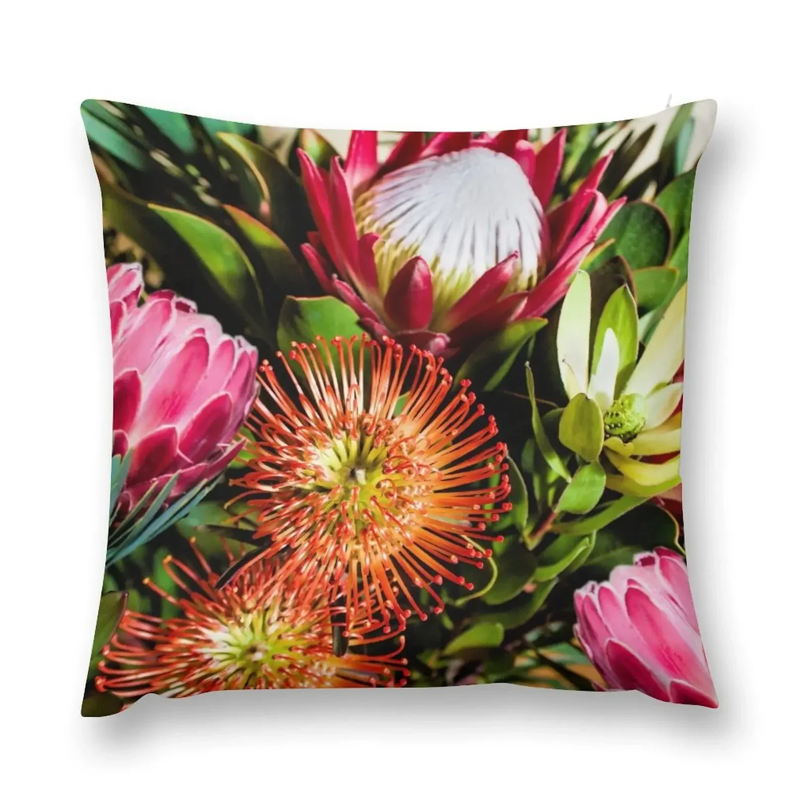 Colourful Protea Flowers in Loose Arrangement Throw Pillow christmas pillow case Cushions Home Decor pillow