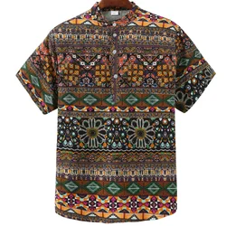 Vintage Shirts For Mens Shirts Summer Short-Sleeved Tops Oversized Pullovers 3d Ethnic Wear Streetwear Men's T-Shirts S-5XL Tees