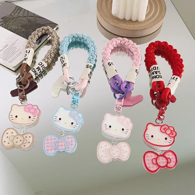 Sanrio Cute Hello Kitty Cat Keychain Sweet Versatile Girl Backpack Charm Bag Pendant Phone Case Lanyard Chain Delicate Accessory view 6