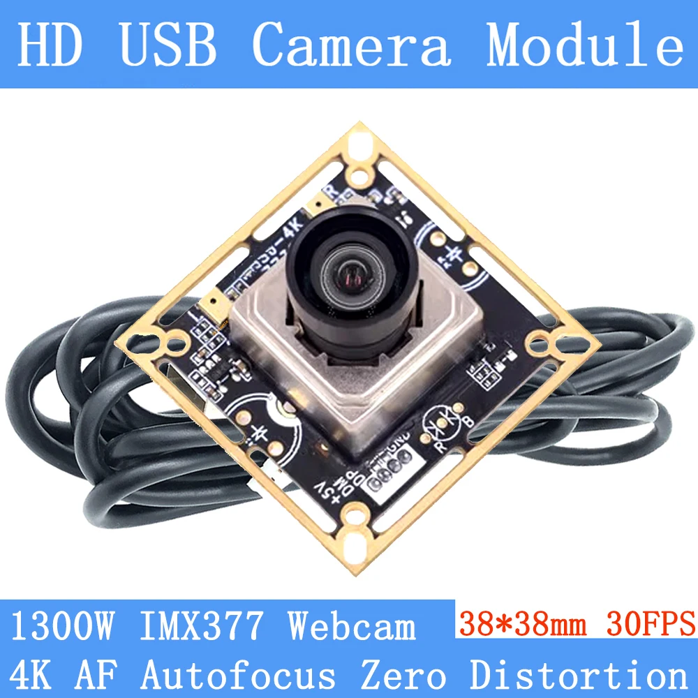 4K 30FPS D:95 °   저왜곡 AF 자동 초점 USB 카메라 모듈 3840x2880 IMX377 1200W 미니 CCTV UVC 리눅스 웹캠 문서 스캔용