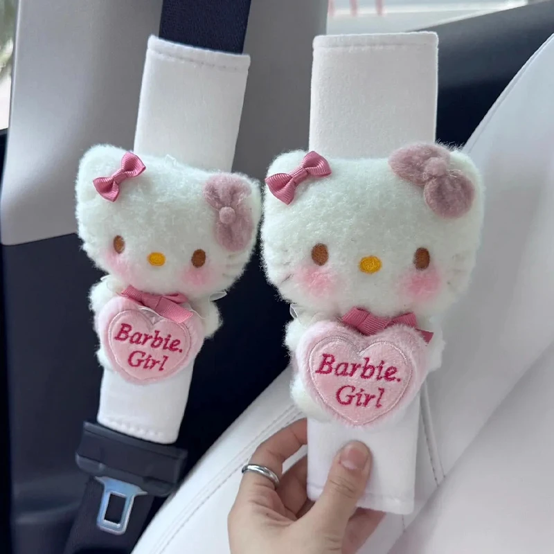 1Pcs Hallo Kitty Auto Sitz Gürtel Abdeckung Cartoon Sitz Gürtel Schutzhülle Plüsch Auto Zubehör Auto Sitz Gürtel Ornament Liefert