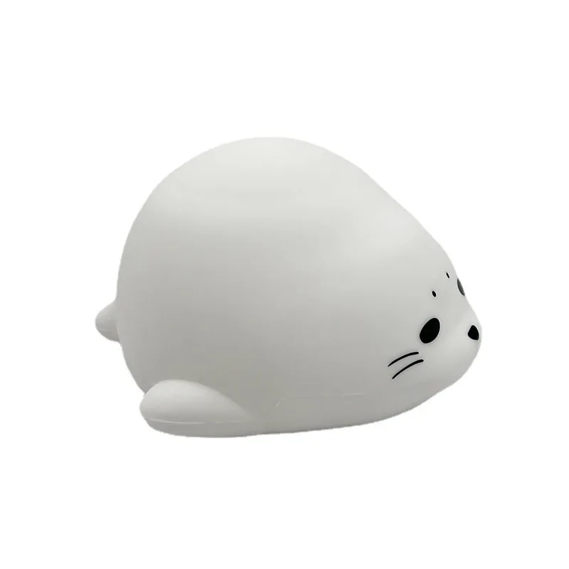 Creative LED Cute Animal Silicone Seal Night Light Bedroom Study Room Soft Light Eye Protection Reading Light USB Rechargeable