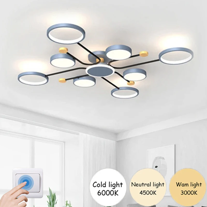 Modern led chandelier living room bedroom ceiling chandelier dining room ceiling light kitchen 220V wrought iron ceiling lamps