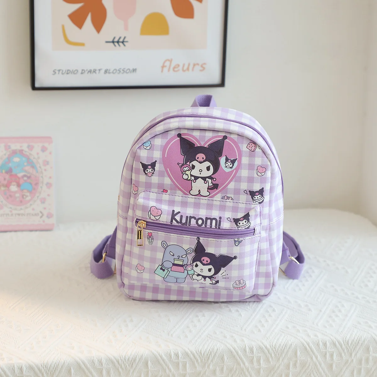 Sanrio Anime Mymelody Kuromi Cinnamoroll Children Backpack Travel Bag Schoolbag Girls Kindergarten Bookbag Mochila Birthday Gift