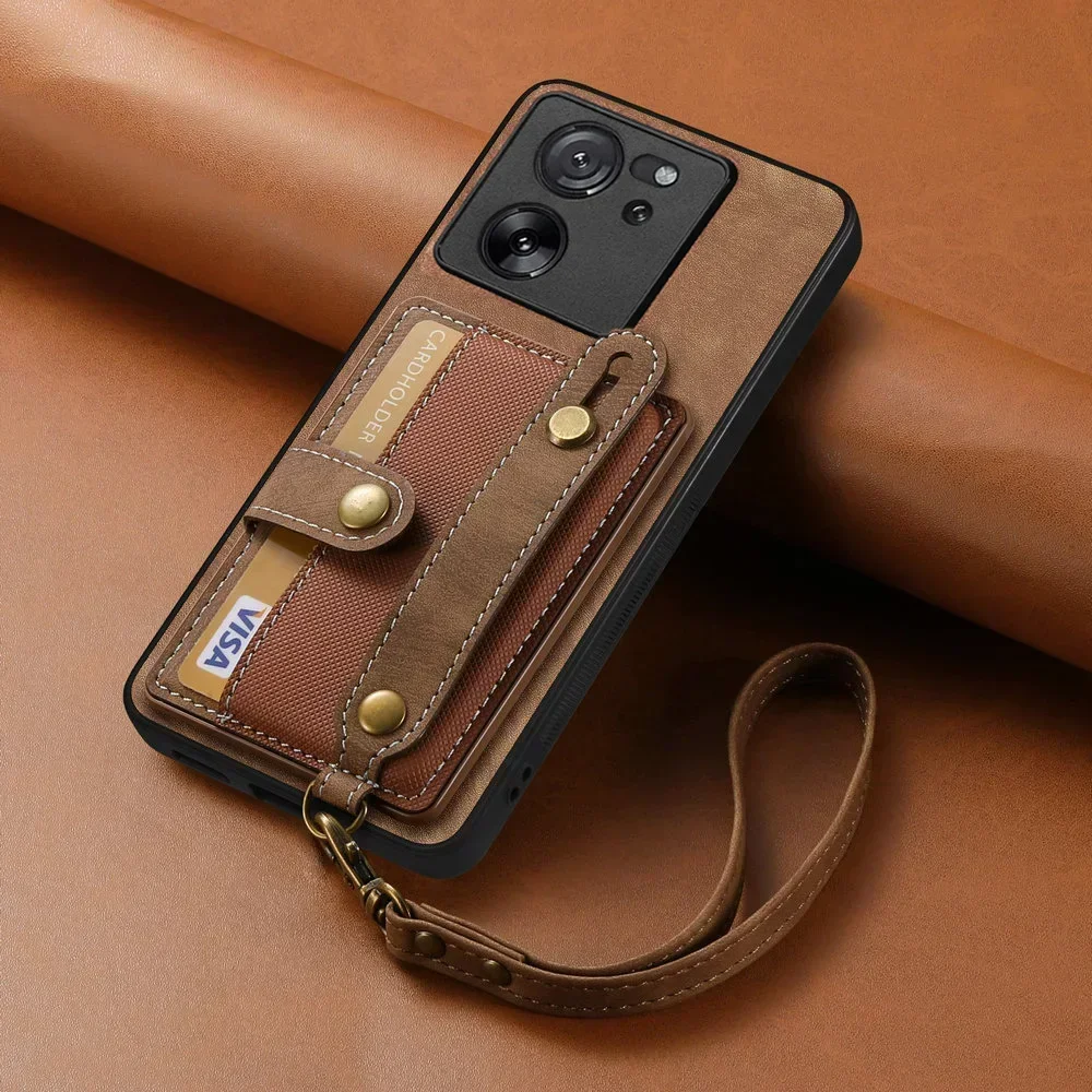 Funda tipo billetera de cuero con pulsera para Xiaomi 15T 14 T 13T 12T 11 Lite 11T Pro 10T 10 T 13 Ultra 14T 15 T15 5G Funda para teléfono