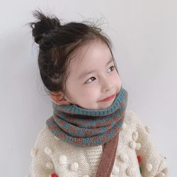 귀여운 겨울 어린이 따뜻한 목 스카프 어린이를위한 소년 소녀 Neckerchief 아기 격자 무늬 스카프 부드러운 목 고리 어린이 스카프 새로운