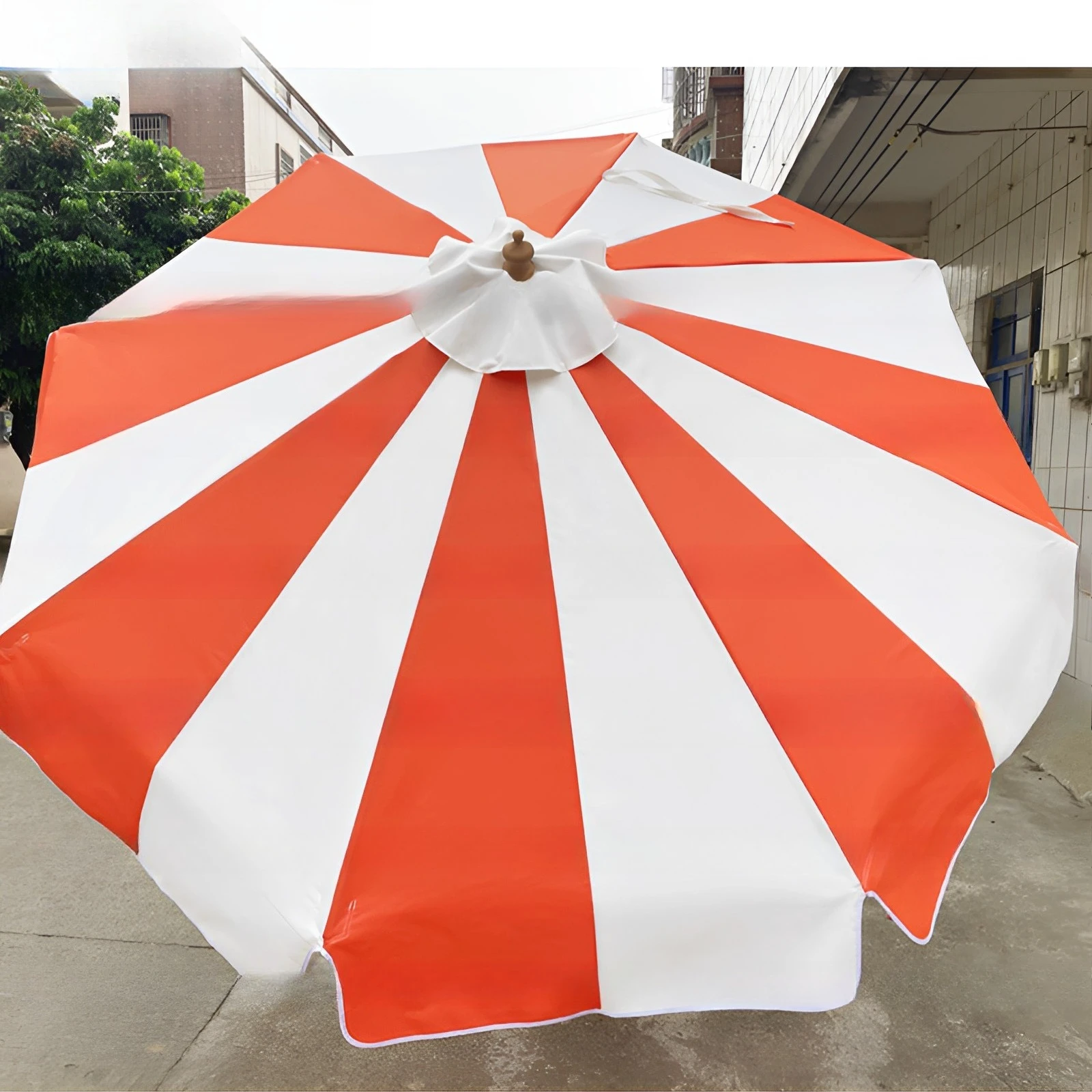 Outdoor sun umbrella, aluminum alloy, beach seaside multi-color spliced large umbrella