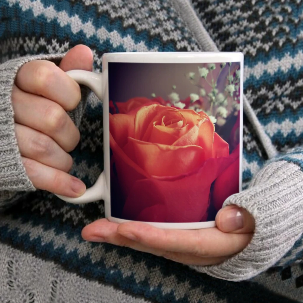

A Touch of RoseCoffee Mug Tea Cup 11oz Coffee Cup Funny Birthday Ceramic Mug Personalized Cup