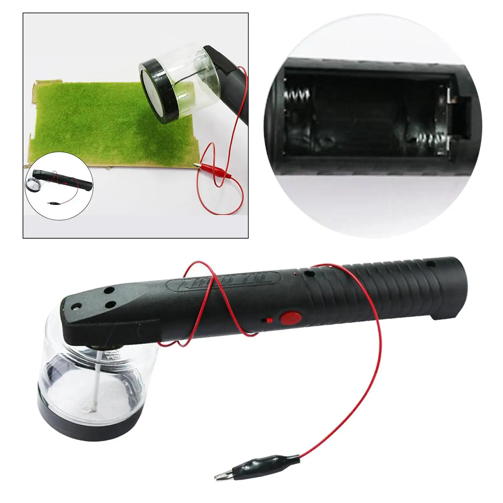 Aplicador de césped estático, máquina de flocado para mesa de modelado escénico DIY
