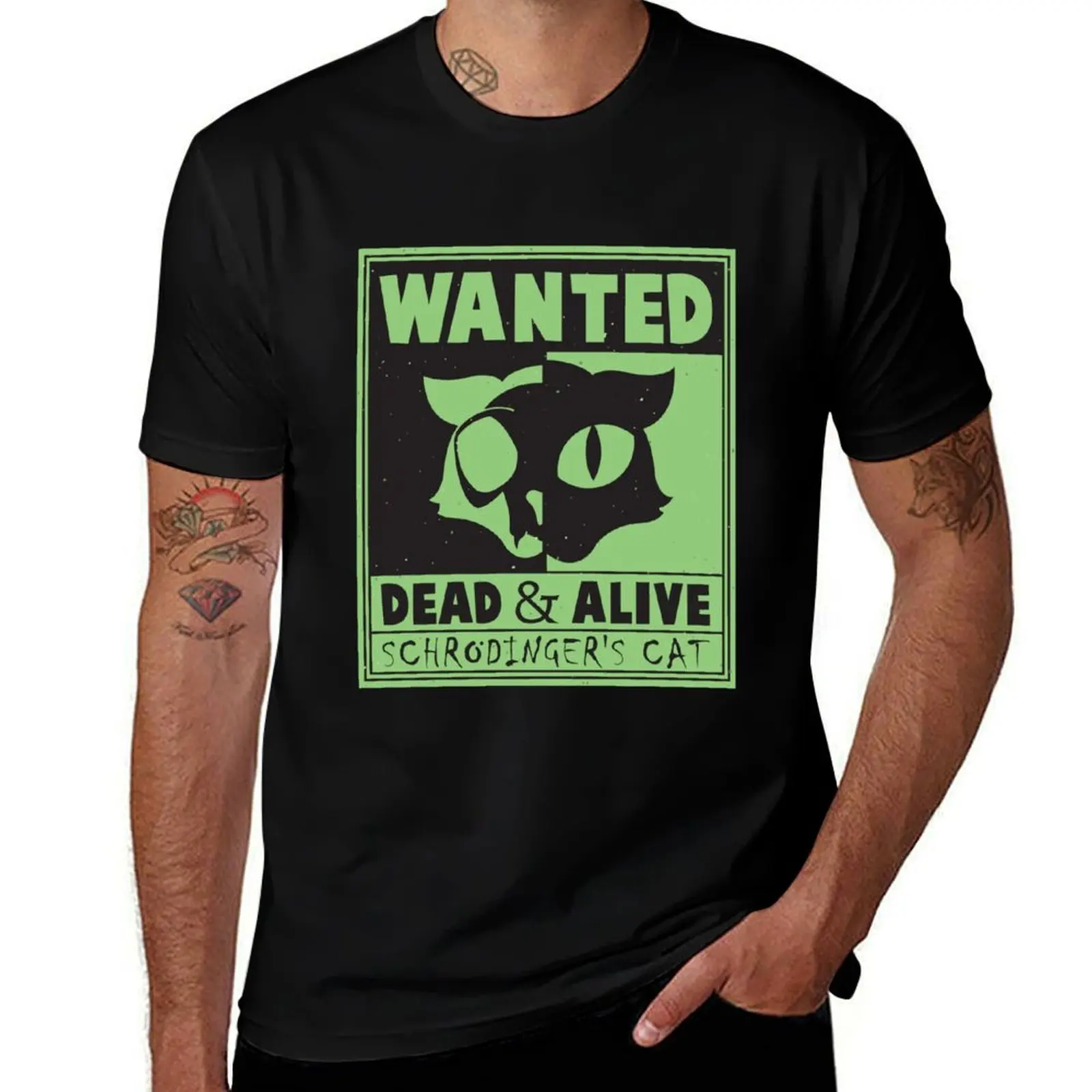 T-shirt Schrodingers Cat Wanted Dead & Alive Quantum Physics, protection UV, pour l'extérieur