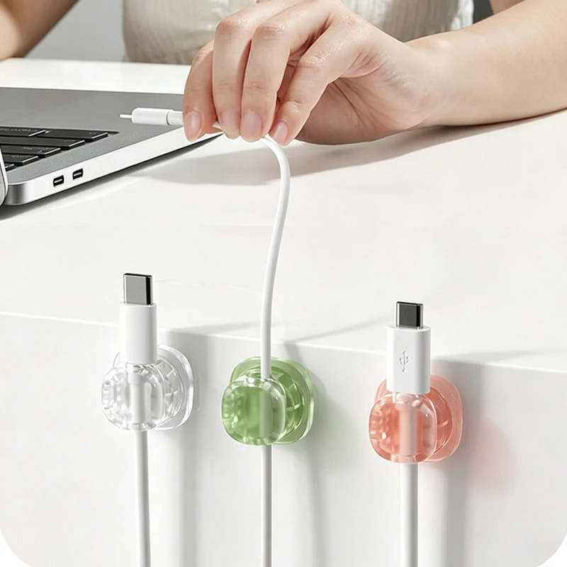 3pcs Adjustable Cord Management Holder, Adhesive Wire Organizer for Home, Office, Desk, Car, Nightstand, and Appliances