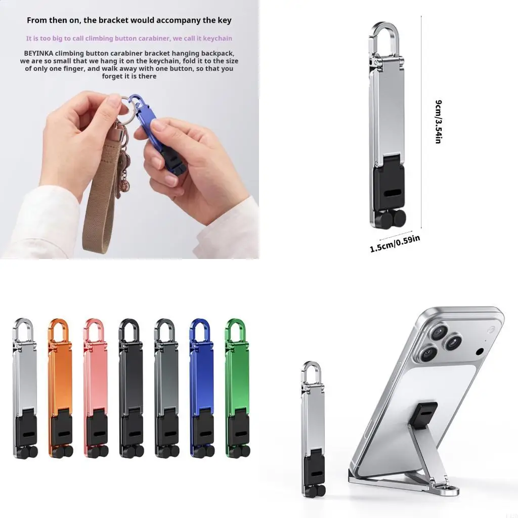 F42D porte-clés support téléphone pratique, forme triangulaire confortable pour une utilisation solide à une main partout