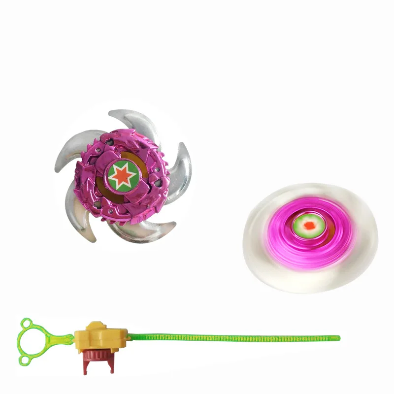 1PC Funny Spinning Pull Rod Top 3D Rotating Metal Plating Gyroscope Magic Spin The Battle Top Gyro Toys Children Boy Girl Gift