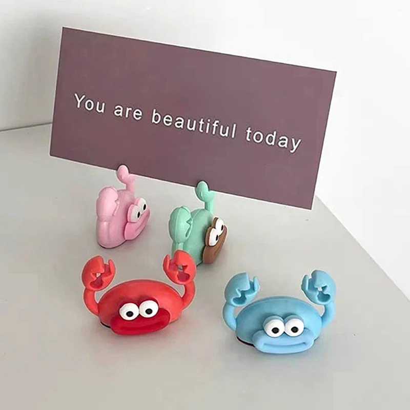 Crab Shape Cable Organizer Cartoon Cable Holder Self-Adhesive Wire Stand USB Charging Line Winder For Office Desktop Home