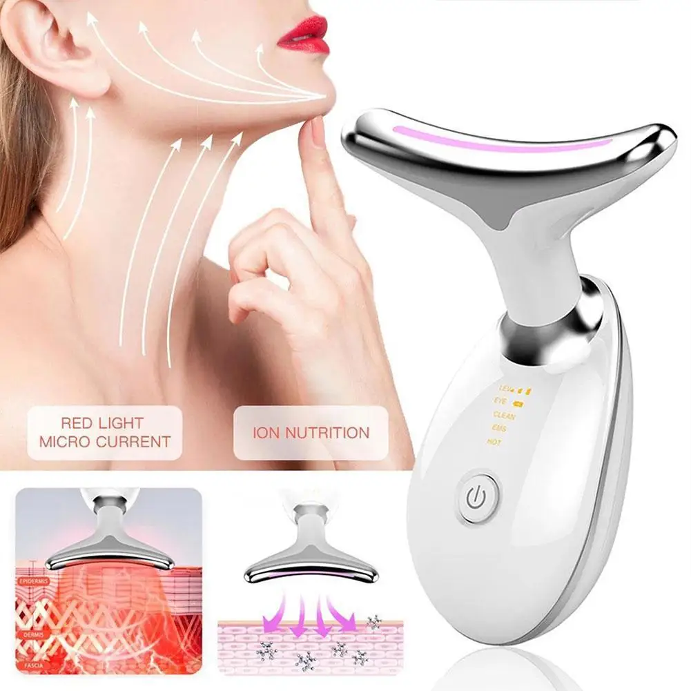 Neck Face Lifter EMS Neck Face Lifting Massager Skin Wrinkle Chin Anti Therapy Photon Double Tighten Beauty Device Remover Y0Z4