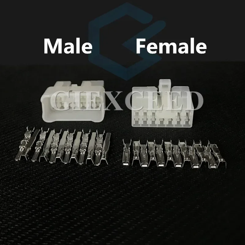 2 Sets 12 Pin 7122-1210 7123-1210 Female Male Automotive Connector AC Assembly Wiring Electrical Socket With Terminals