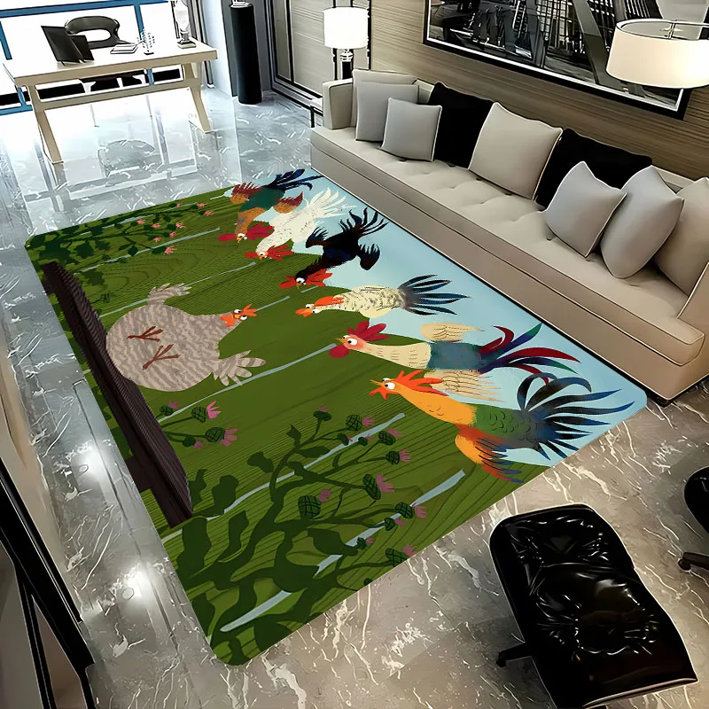 

Funny Gallic Rooster 3D HD Printing Carpet for Living Room Cartoon Kid Bedroom Sofa Doormat Mat Floor Tapete Anti-slip Decor Rug