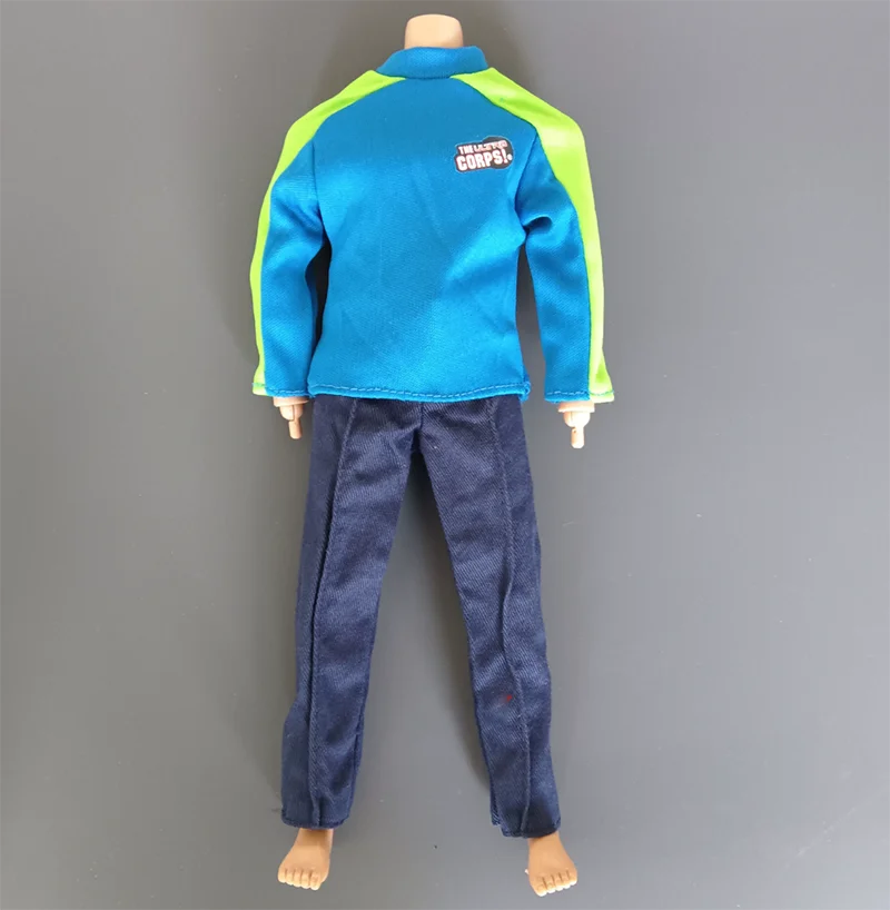 1/6 Scale Men's Blue Sports Clothes Set T shirt and Pants Model for 12''Figures DIY Accessories