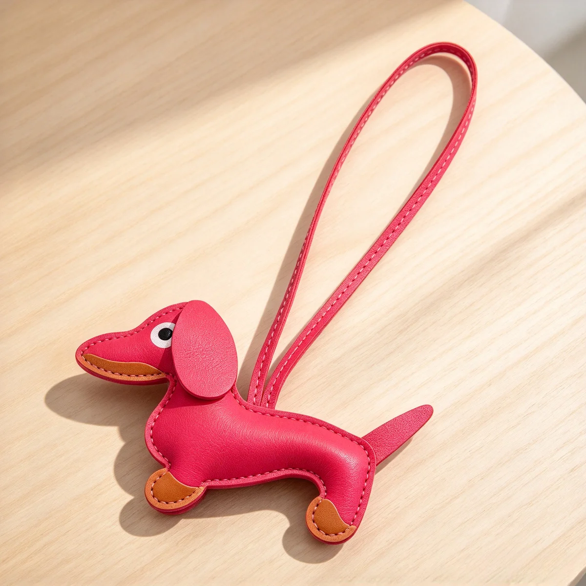 Dackel-Schlüsselanhänger aus PU-Leder, Welpen-Anhänger, Taschen-Charm für Damen, Rucksack, Handtasche, Autoschlüsselring, süßes koreanisches Valentinstagsgeschenk – Detail 22