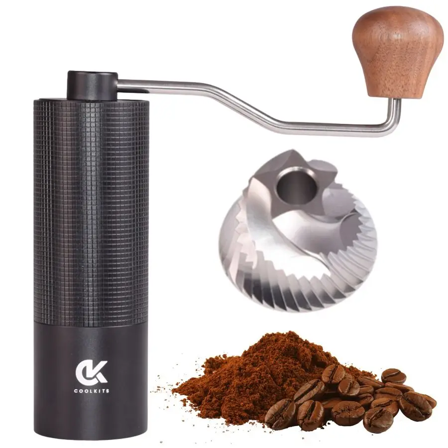 

Black Manual Coffee Grinder with 30g Capacity, Precision CNC Stainless Steel Conical Burr, Adjustable Grind Settings, Portable H