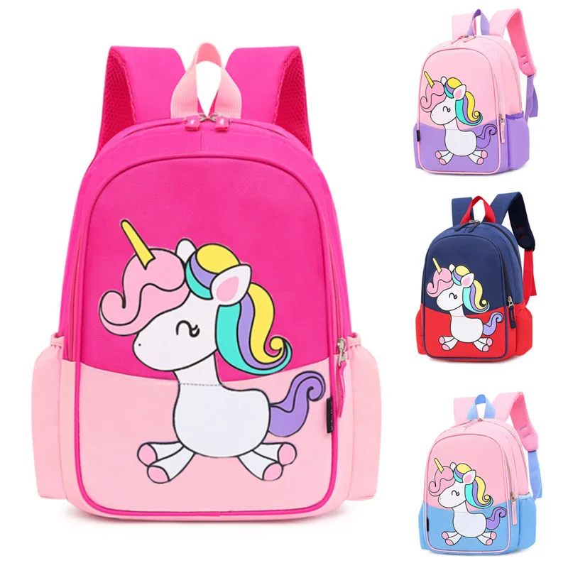 My Little Pony Backpack Anime Cute Unicorn Boys Girls Embroidery Anime Personalized Name Kindergarten Kids Schoolbag Custom Bag