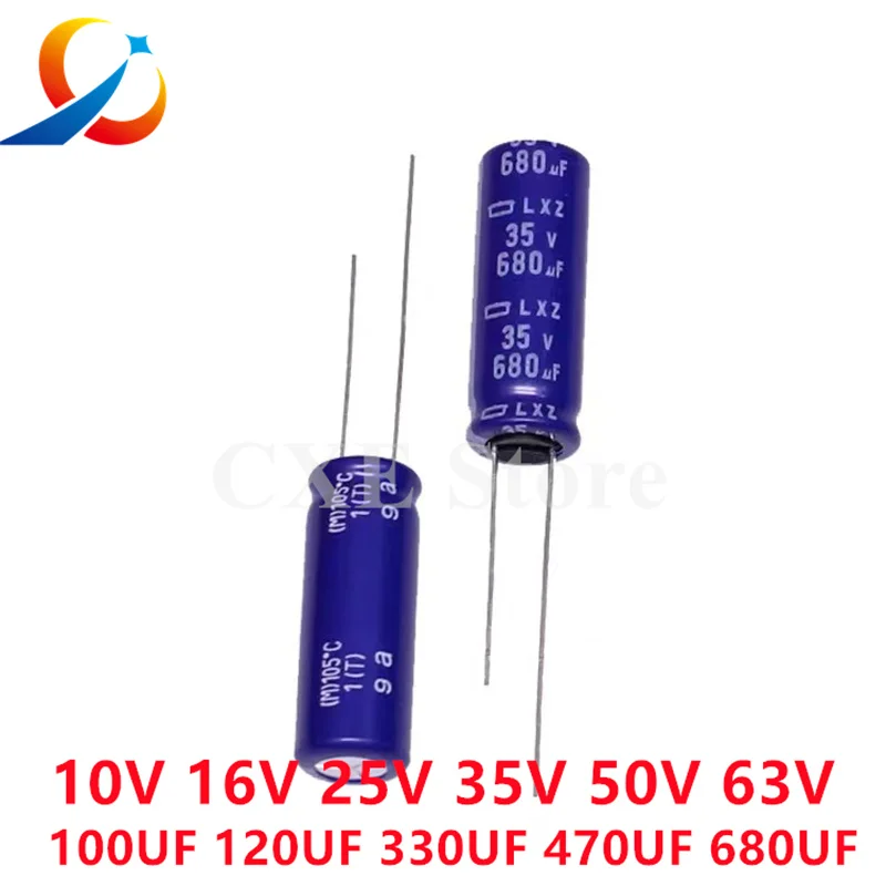 5PCS LXZ 10V 25V 35V  63V 100UF 120UF 330UF 470UF 680UF 1000UF 1800UF High Frequency Low Lmpedance Electrolytic Capacitors New