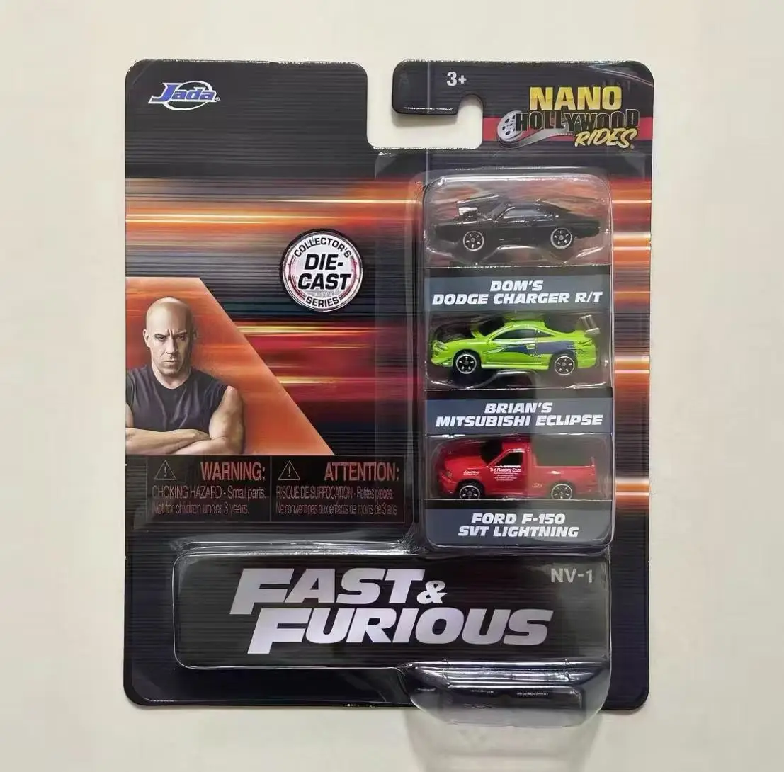 

Jada Fast & Furious 1:128 Mini Alloy Car 3-pack Miniature Vehicle Car Model Die-Cast Car Ornament Boys Girls Surprise Gifts