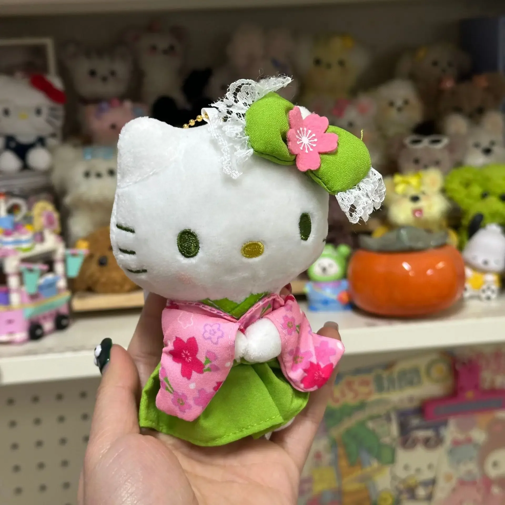 سانريو Kawaii مرحبا كيتي ماتشا كيمونو مرحبا كيتي دمية حقيبة قطيفة قلادة بلوشي اكسسوارات دمية ناعمة الفتيات هدايا عيد الميلاد