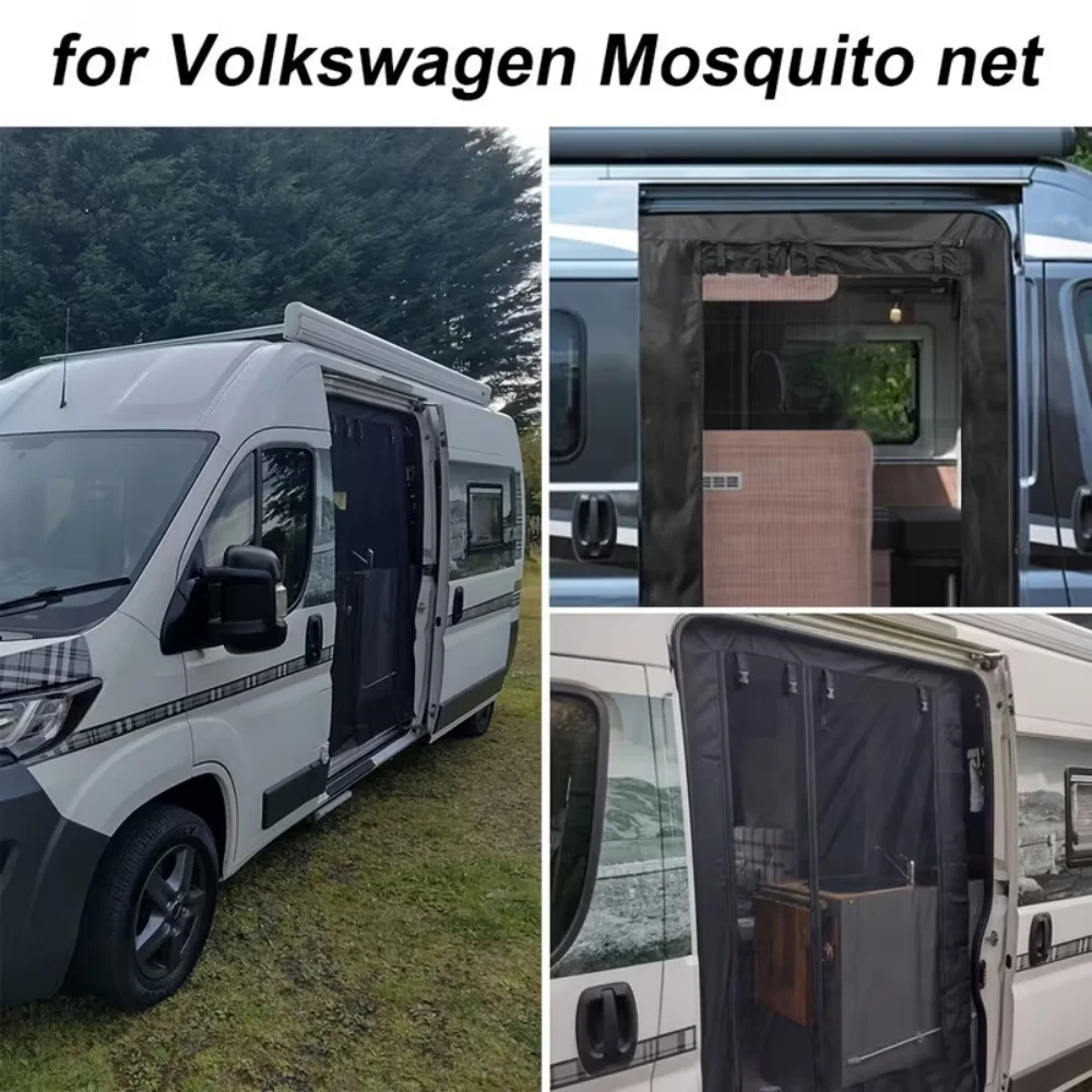 

Durable RV Camper Van Mosquito Net Easy Install For VW T5 T6 Black Insect Protection For Camping Travel Mosquito Protection