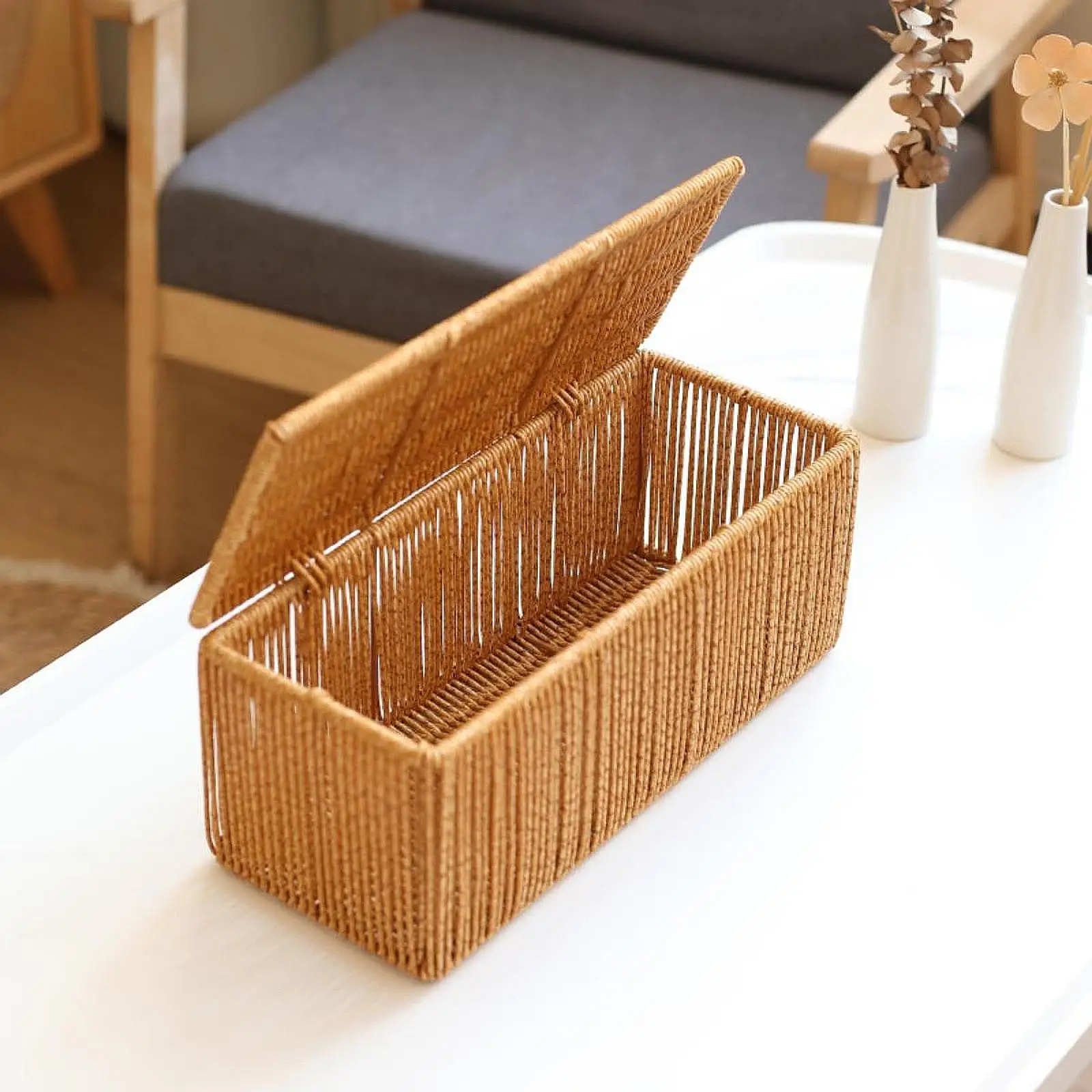 Desk Organizer Box Cable Management Hider Plastic Storage Case for Home Office Cord Organization Wire Box
