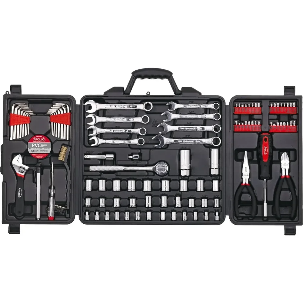 

101 Piece Emergency Tool Kit for Car Boat RV Bike Repairs with SAE and Metric Sizes in Compact Case
