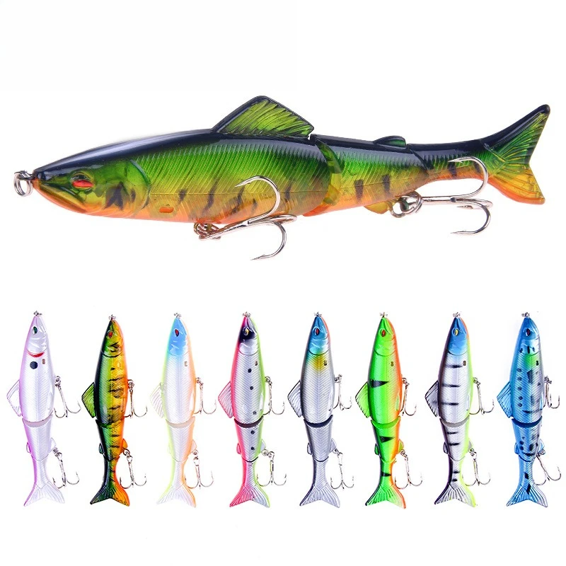 

1pc 18g/13cm Crankbaits Fishing Lures Hard Bait Artificial Wobbler For Pike Peche 3 Segments Minnow Swimbait With Steel Ball