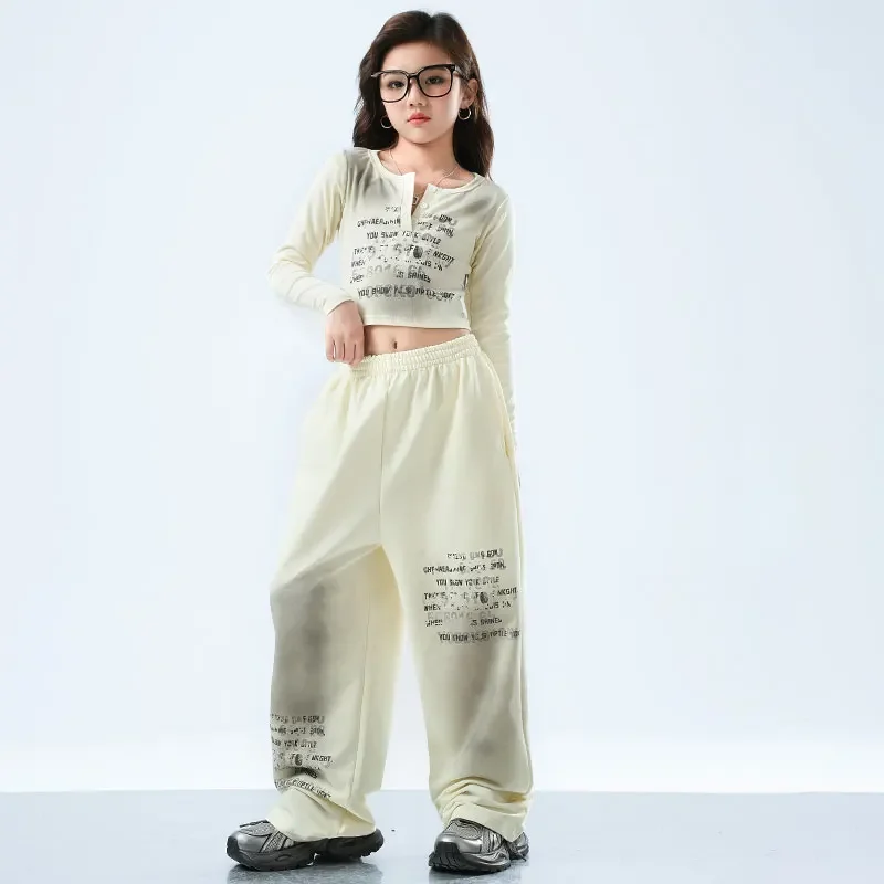Mädchen Hip Hop Kleidung Gradient Crop Cargo Hosen Kinder Street Dance Jogger Top Kinder Streetwear Teenager Kostüme Jazz Kleidung