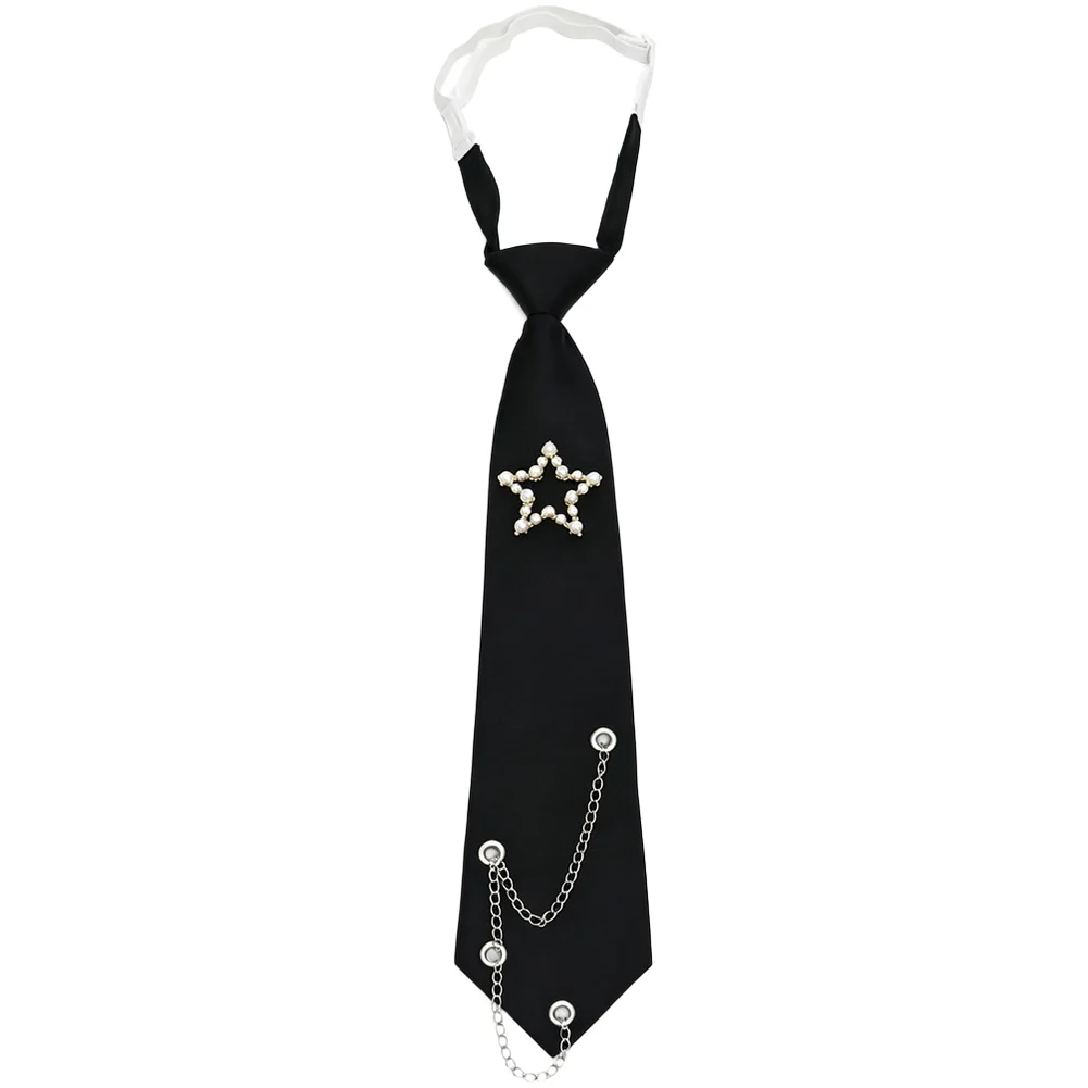 For jk Oriented Pre Tied Necktie Featuring Star Decoration and For arrow Tip Finish Polyester Clip On Tie for Men and Women