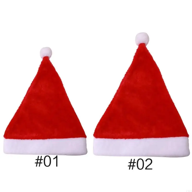 

P88B Christmas Party Hat Plush Santa Hat Plush Christmas Hat Christmas Party Decors