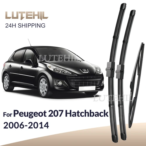Imagen 1 del producto Juego de escobillas de limpiaparabrisas delanteras y traseras LHD para Peugeot 207 Hatchback 2006-2014, parabrisas, ventana delantera y trasera, 26 ""+ 17"" + 16""