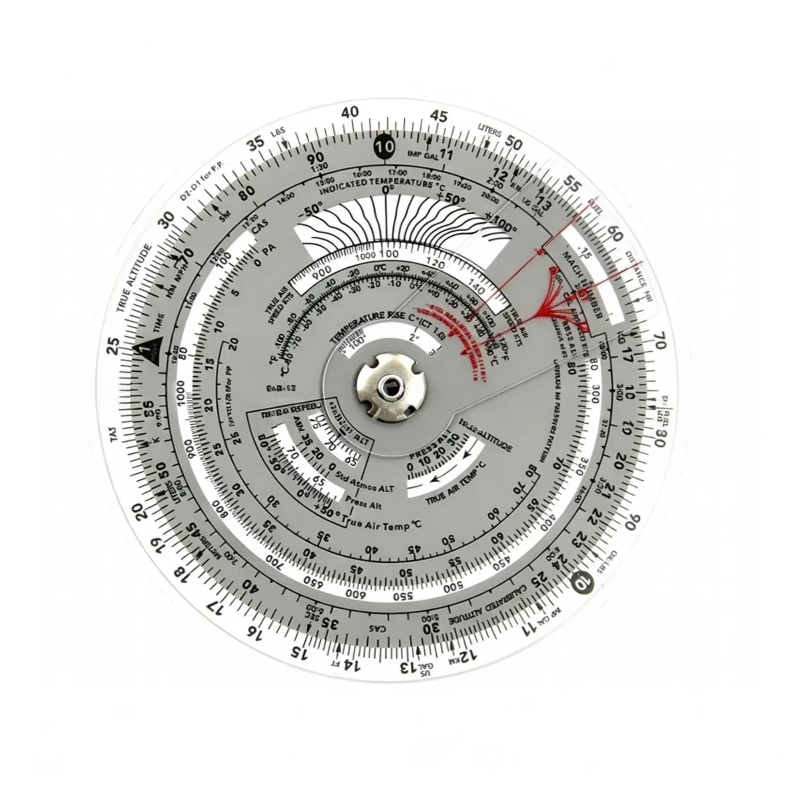 Aviation Computer Navigation Ruler for Pilots Circular Slide Rule Plastic Flight Planning Calculator Training Tool