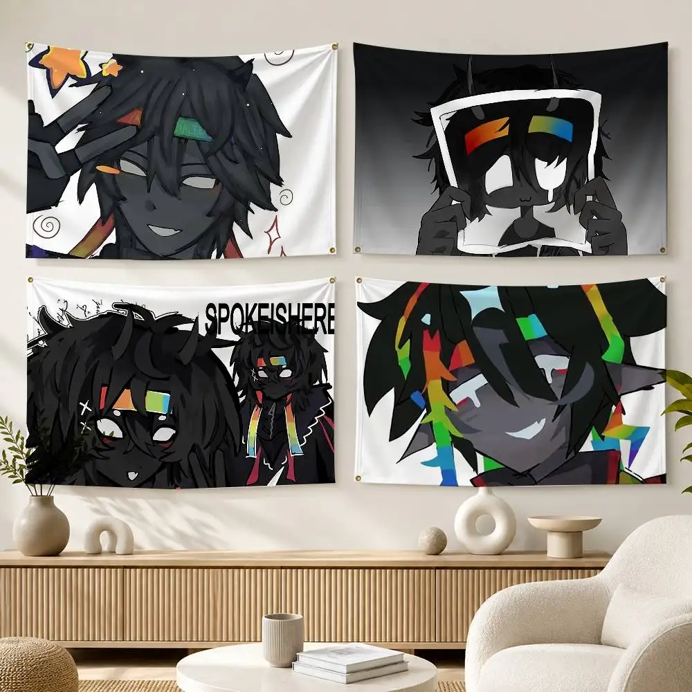 Game Character Spokeishere Spoke  Flags Wall Hanging Background Art Banner for Bedroom Home Outdoor Decor