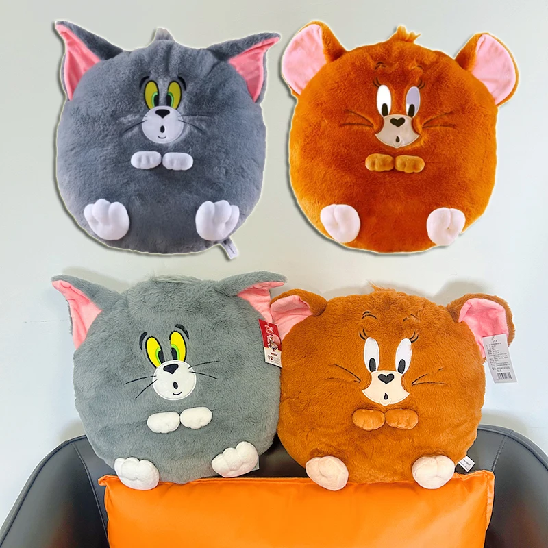 Original 38cm Oval Pillow Tom and Jerry Plush Deluxe Type Spike Dog Doll Fluffy Sofa Cute Pillow Peluches Kawaii