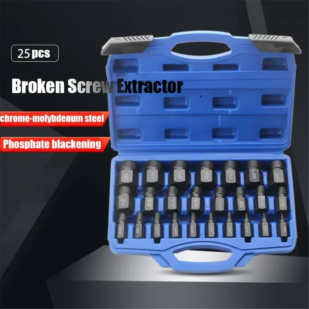 10/25pcs Screw & Bolt Extractor Set Screw Extractor Remover Broken Bolt Remover Tools