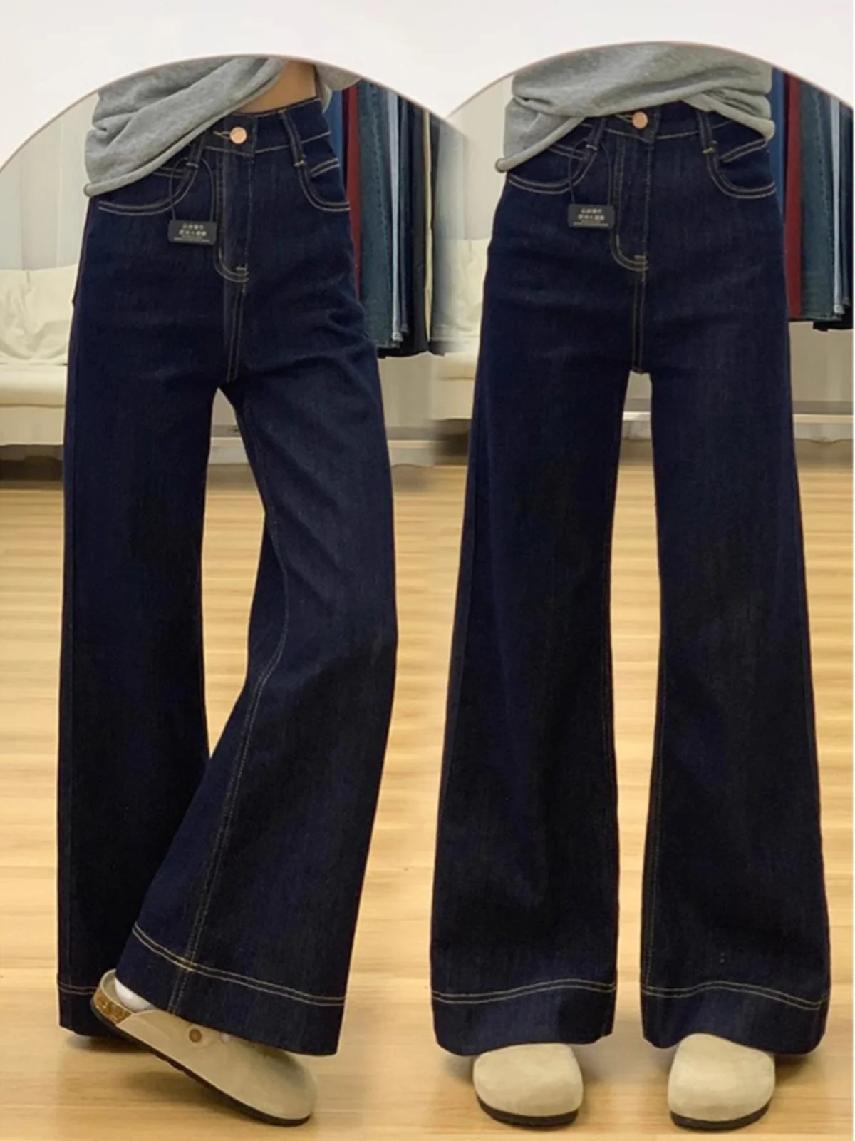 

Джинсы Прямые женские брюки Женские широкие джинсы с низкой посадкой Waistedster Y2k 2000-х годов Винтаж Ретро Женская джинсовая мода Базовая