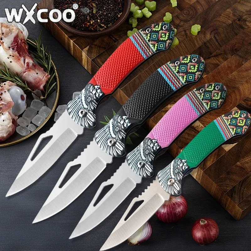 WXCOO Folding Knife Stainless Steel Cooking Kitchen Vegetable Knife Accessories Fruit Peeler Meat Cleaver Pocket Knife Kitchen - view 5