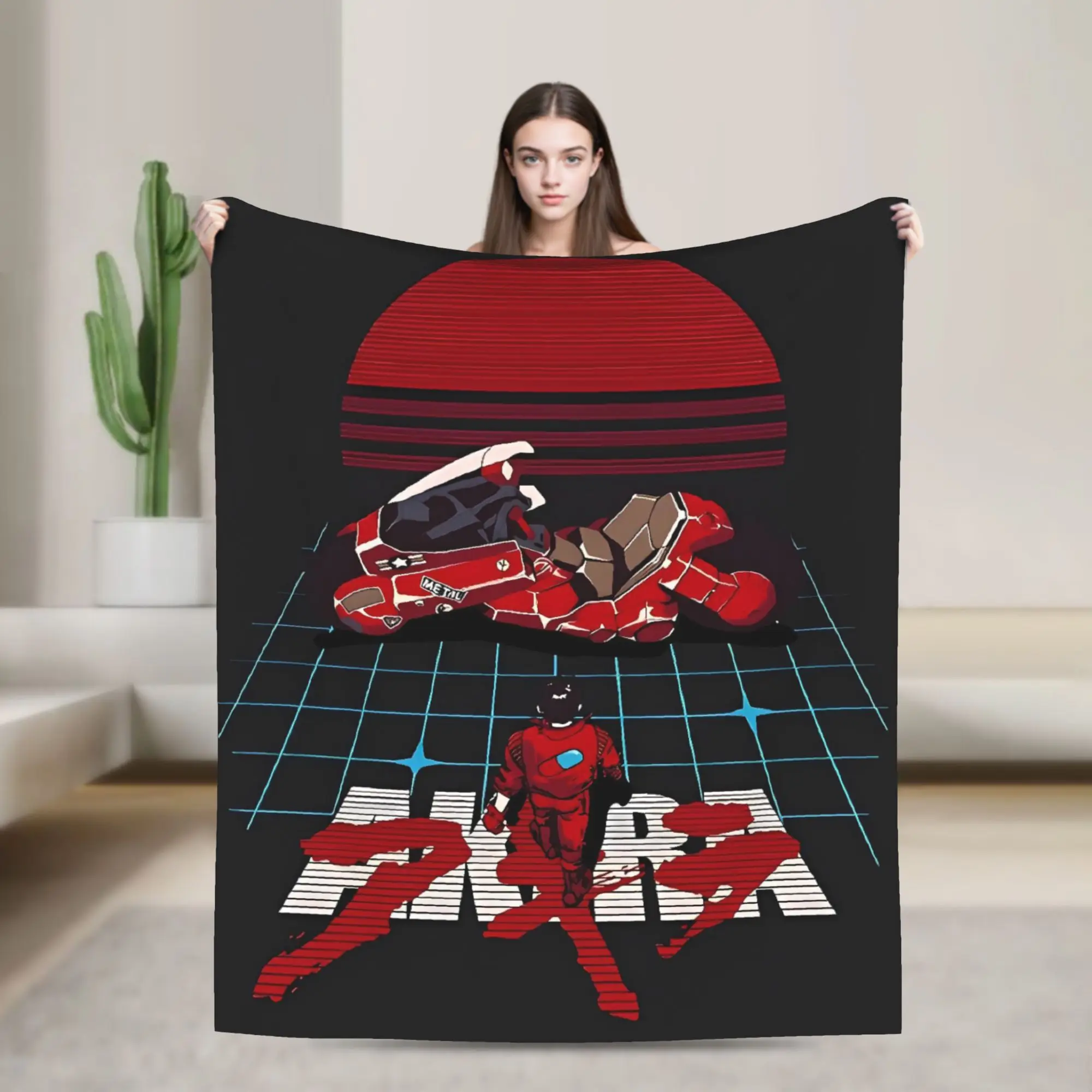 Japanese Anime film Akiras Blanket  Warm Novelty Plush Throw Blanket For Outdoor Camping Flannel Bedspread Bed Cover