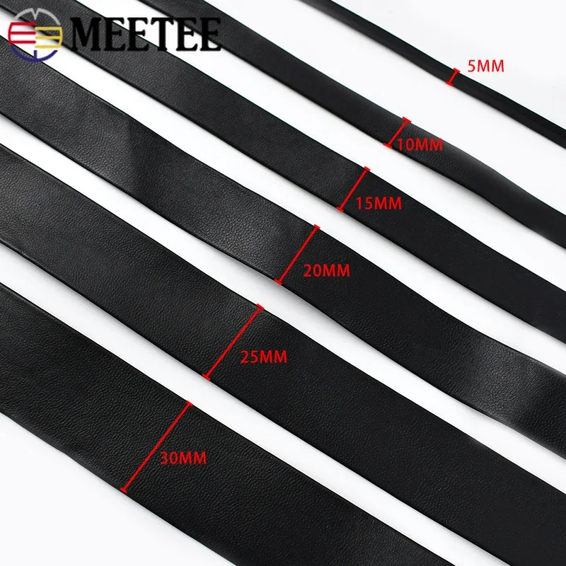 5Meters 5-30mm Synthetic PU Leather Rope Gold Silver Ribbon Cord for Bows Strap Necklace Clothes Decoration Band DIY Accessories