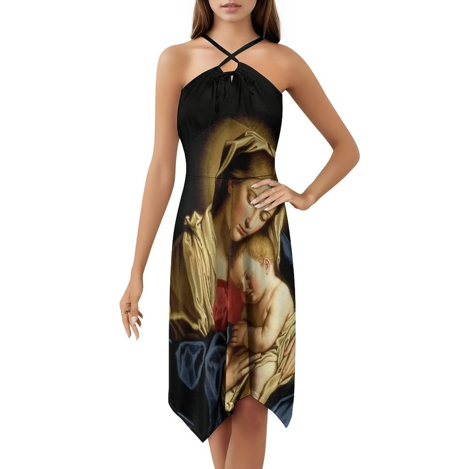 فستان بوهيمي عتيق للأطفال بأكمام منتفخة أو خيارات بدون أكمام للنساء فستان مريم ديني مسيحي يسوع